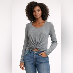 Aerie Real Soft Ribbed Long Sleeve Twist Crop Top